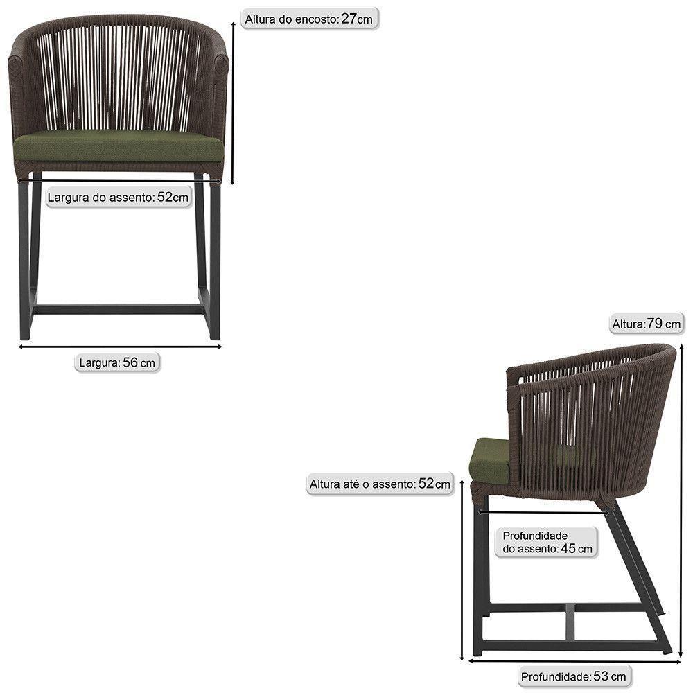 Cadeira De Jantar Noronha Alumínio Preta E13 Trama Original Marrom - 2