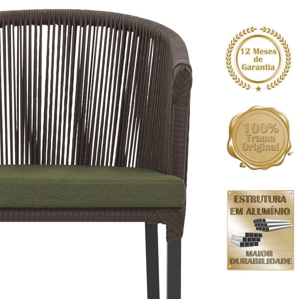 Cadeira De Jantar Noronha Alumínio Preta E13 Trama Original Marrom - 3
