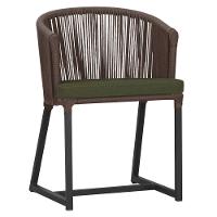 Cadeira De Jantar Noronha Alumínio Preta E13 Trama Original Marrom - 1