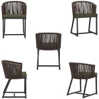 Cadeira De Jantar Noronha Alumínio Preta E13 Trama Original Marrom - 5