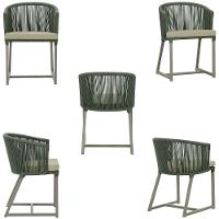 Cadeira De Jantar Noronha Alumínio Fendi E7 Trama Original Verde - 5