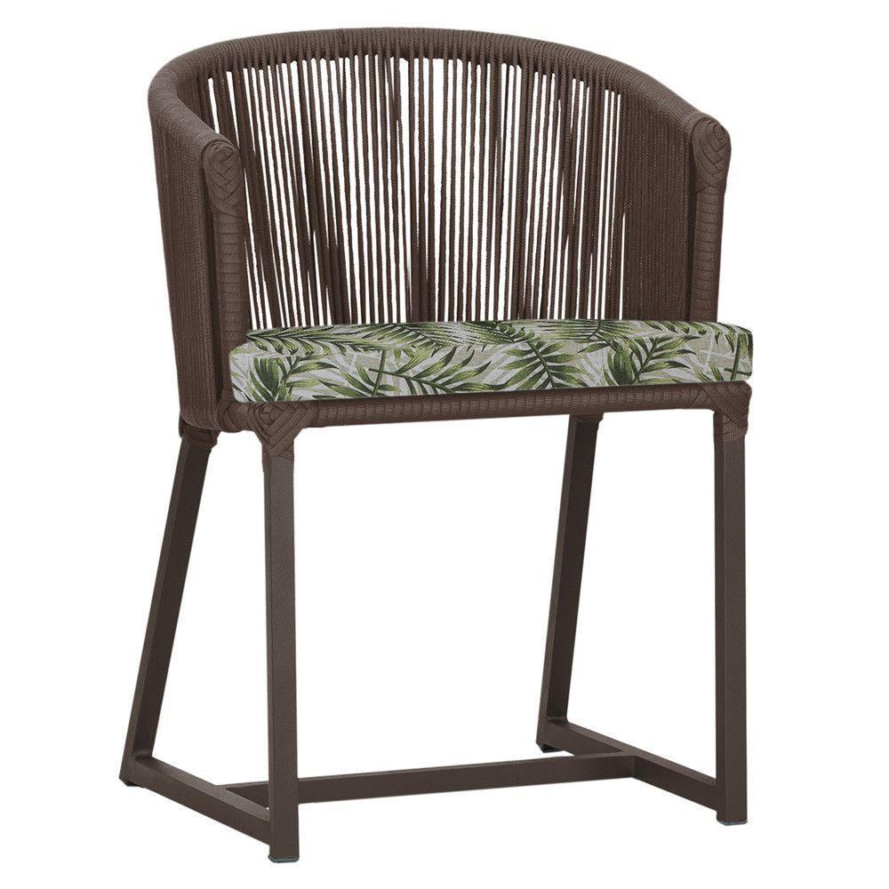 Cadeira De Jantar Noronha Alumínio Marrom E5 Trama Original Marrom - 1