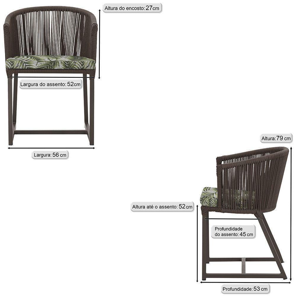 Cadeira De Jantar Noronha Alumínio Marrom E5 Trama Original Marrom - 2