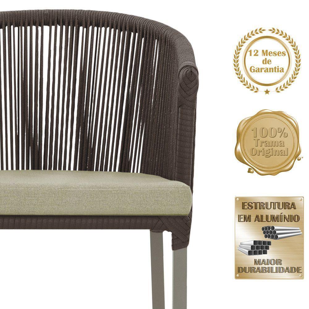 Cadeira De Jantar Noronha Alumínio Fendi E7 Trama Original Marrom - 3