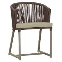 Cadeira De Jantar Noronha Alumínio Fendi E7 Trama Original Marrom - 1