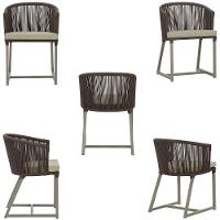 Cadeira De Jantar Noronha Alumínio Fendi E7 Trama Original Marrom - 5