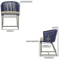 Cadeira De Jantar Noronha Alumínio Fendi E7 Trama Original Azul - 2