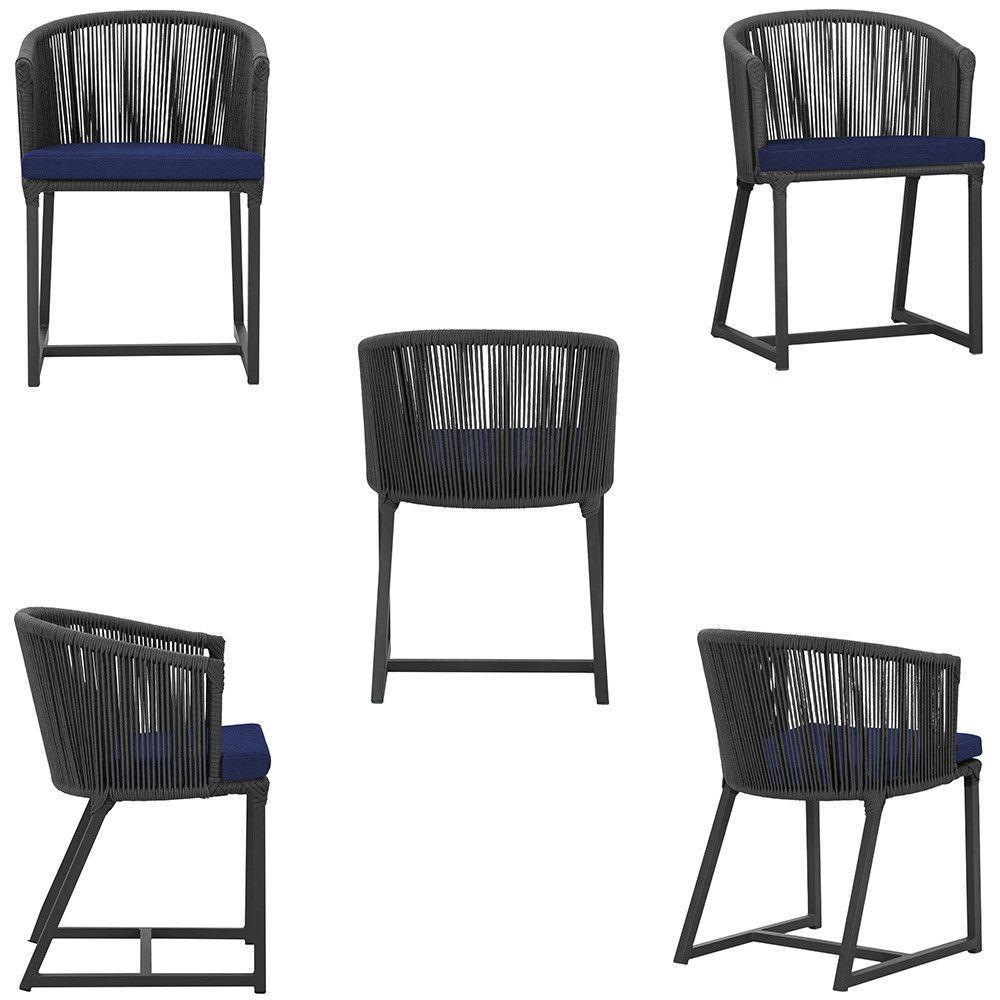 Cadeira De Jantar Noronha Alumínio Preta E10 Trama Original Preto - 6