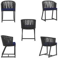 Cadeira De Jantar Noronha Alumínio Preta E10 Trama Original Preto - 3