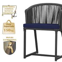 Cadeira De Jantar Noronha Alumínio Preta E10 Trama Original Preto - 8