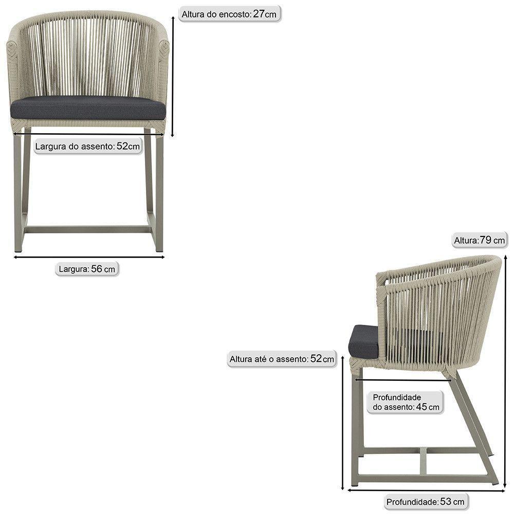 Cadeira De Jantar Noronha Alumínio Fendi E11 Trama Original Rami - 2