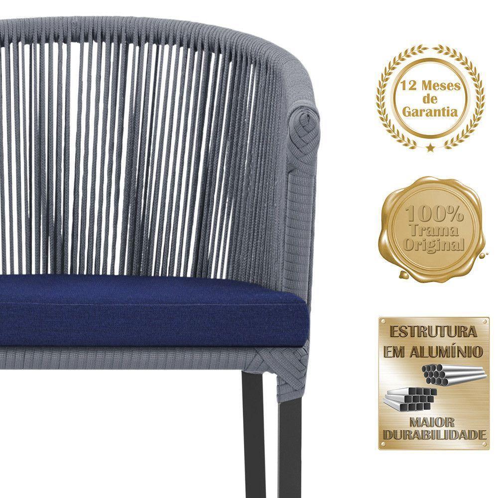 Cadeira De Jantar Noronha Alumínio Preta E10 Trama Original Prata - 3