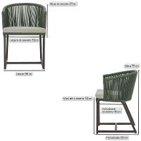 Cadeira De Jantar Noronha Alumínio Marrom E3 Trama Original Verde - 2