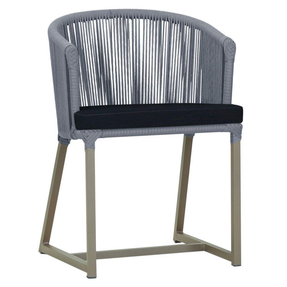 Cadeira De Jantar Noronha Alumínio Fendi E12 Trama Original Prata - 1