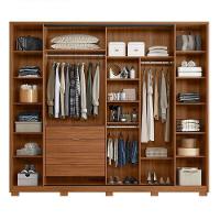 Guarda Roupa Casal Laredo 4 Portas Flex Nogueira/nude Prime Tx Com Espelho E Pés - Demartêz - 3