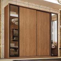 Guarda Roupa Casal Laredo 4 Portas Flex Amêndola Touch Com Vidro Reflecta - Demartêz - 1