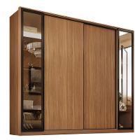 Guarda Roupa Casal Laredo 4 Portas Flex Amêndola Touch Com Vidro Reflecta - Demartêz - 2