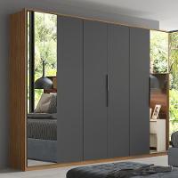 Guarda Roupa Casal Atrice 6 Portas Amêndola Touch/grafito Com 2 Espelhos - Demartêz Amêndola Touch/grafito - 1