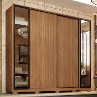 Guarda Roupa Casal Laredo 4 Portas Flex Amêndola Touch Com Vidro Reflecta E Pés - Demartêz - 1