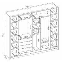 Guarda Roupa Casal Laredo 4 Portas Flex Amêndola Touch Com Vidro Reflecta E Pés - Demartêz - 5