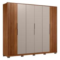 Guarda Roupa Casal Atrice Ripado 6 Portas Nogueira Touch/nude Prime Tx Com Pés - Demartêz - 2