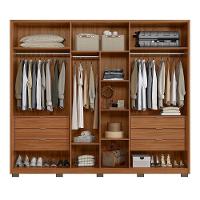 Guarda Roupa Casal Atrice Ripado 6 Portas Nogueira Touch/nude Prime Tx Com Pés - Demartêz - 3