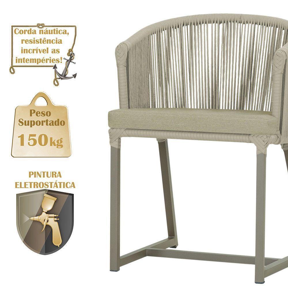 Cadeira De Jantar Noronha Alumínio Fendi E7 Trama Original Rami - 4