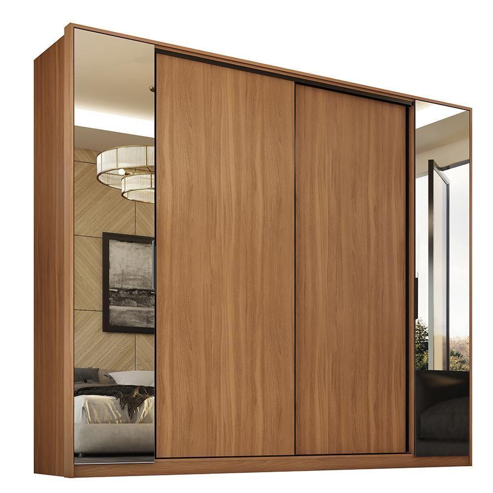 Guarda Roupa Casal Laredo 4 Portas Flex Amêndola Touch Com Espelho - Demartêz - 2