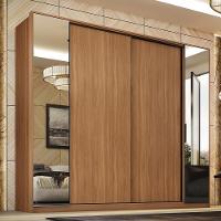 Guarda Roupa Casal Laredo 4 Portas Flex Amêndola Touch Com Espelho - Demartêz - 1