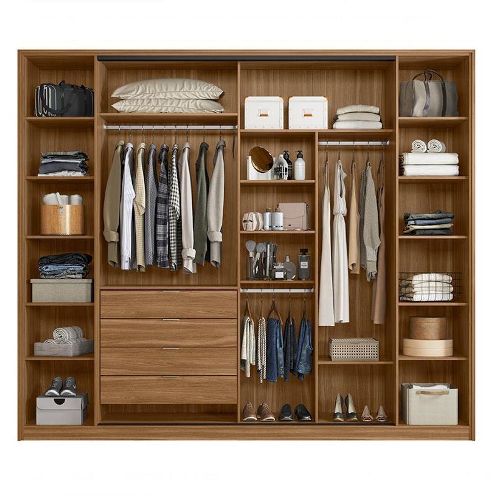 Guarda Roupa Casal Laredo 4 Portas Flex Amêndola Touch/nude Prime Tx Com Espelho - Demartêz - 3