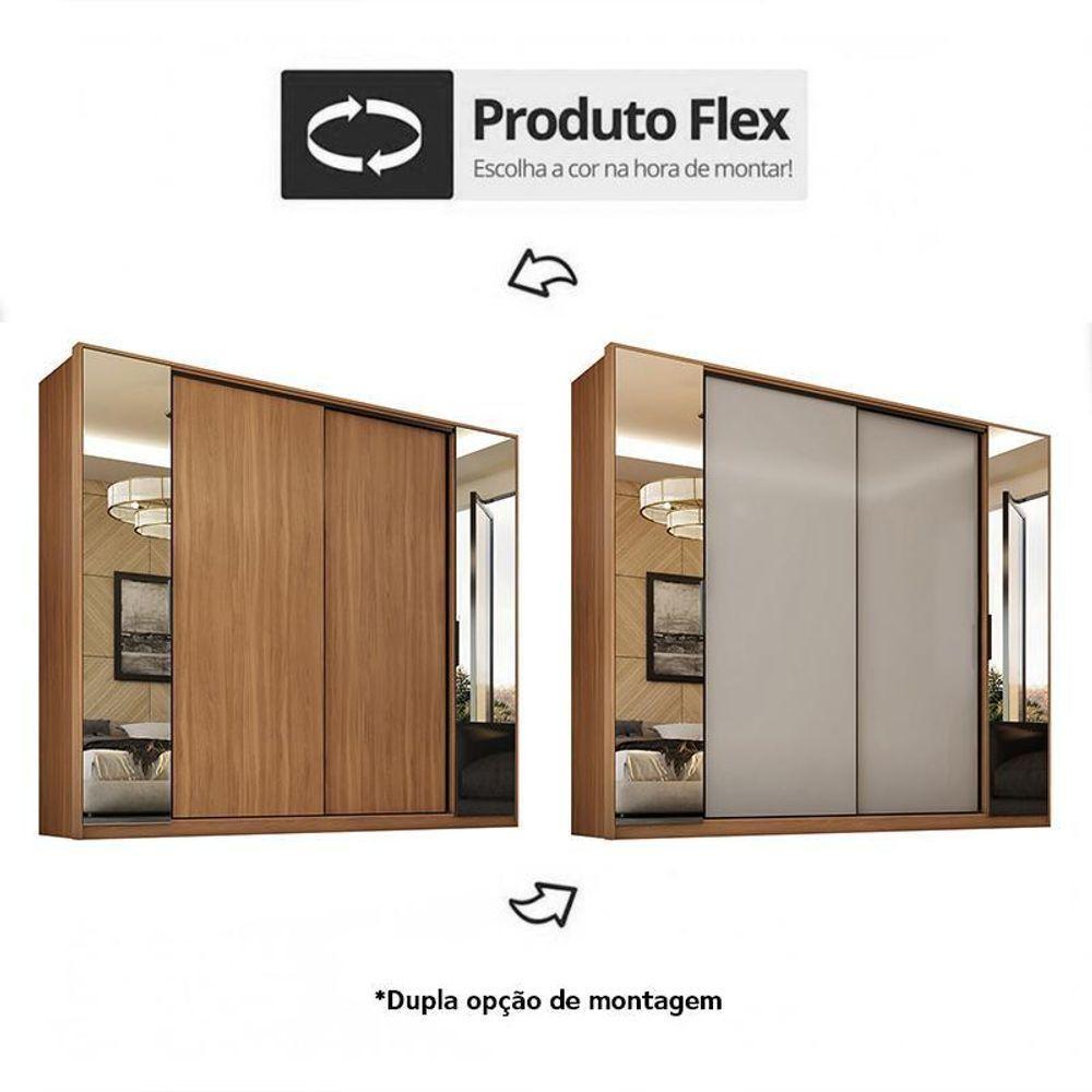Guarda Roupa Casal Laredo 4 Portas Flex Amêndola Touch/nude Prime Tx Com Espelho - Demartêz - 4