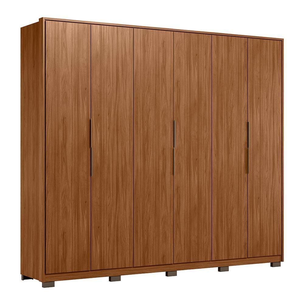 Guarda Roupa Casal Atrice 6 Portas Nogueira Touch Com Pés - Demartêz Nogueira Touch - 2
