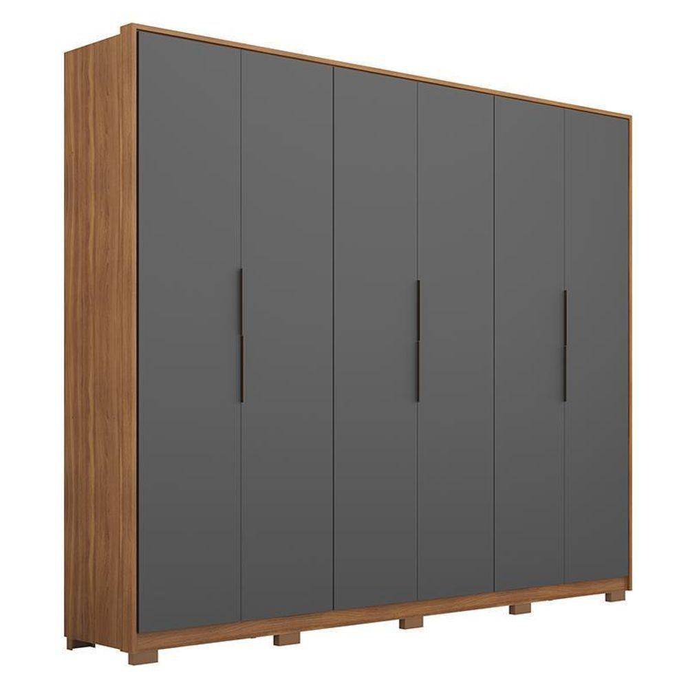 Guarda Roupa Casal Atrice 6 Portas Amêndola Touch/grafito Com Pés - Demartêz Amêndola Touch/grafito - 2