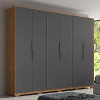 Guarda Roupa Casal Atrice 6 Portas Amêndola Touch/grafito Com Pés - Demartêz Amêndola Touch/grafito - 1