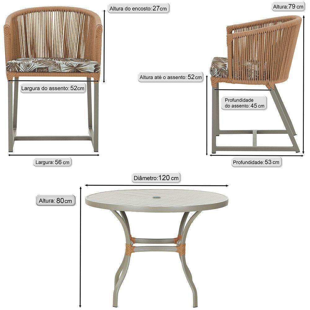 Mesa E 6 Cadeiras De Jantar Noronha Fendi E6 Trama Original Terra Cota - 2