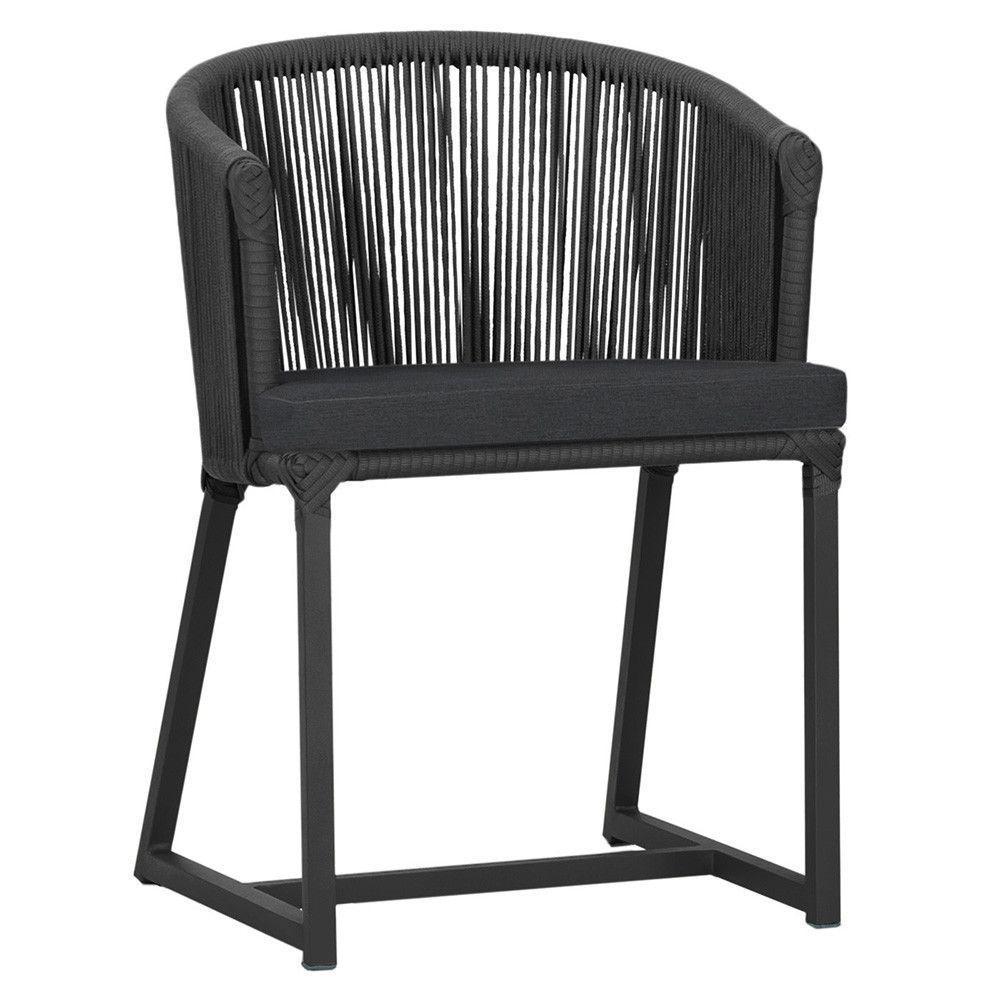 Cadeira De Jantar Noronha Alumínio Preta E11 Trama Original Preto - 1