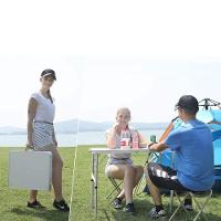 Mesa Dobravel Aluminio 2 Cadeiras Mesinha Praia Maleta Portatil Grande 120x60cm Altura Ajustavel Camping Praia Banquinho - 5