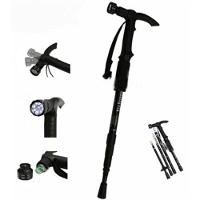 Bengala Ajustável Led Bastão Lanterna Caminhada Cajado Retratil Alumínio Trilha Peregrinacao Multiuso - 1