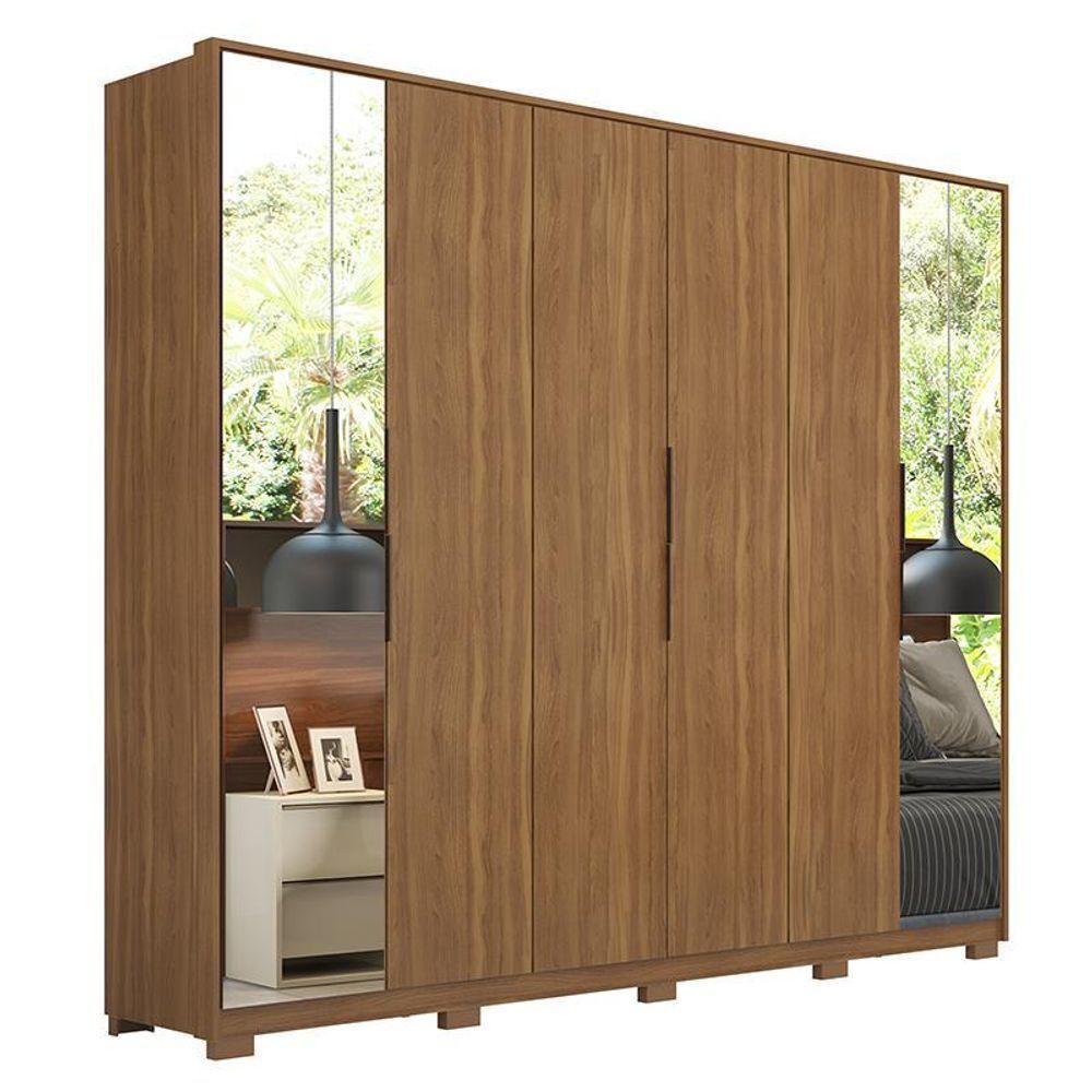 Guarda Roupa Casal Atrice 6 Portas Amêndola Touch Com 2 Espelhos E Pés Demartêz - 2