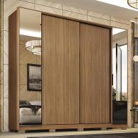 Guarda Roupa Casal Laredo 4 Portas Flex Amêndola Touch Com Espelho E Pés - Demartêz - 1