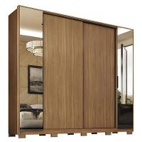 Guarda Roupa Casal Laredo 4 Portas Flex Amêndola Touch Com Espelho E Pés - Demartêz - 2