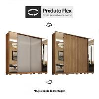 Guarda Roupa Casal Laredo 4 Portas Flex Amêndola Touch Com Espelho E Pés - Demartêz