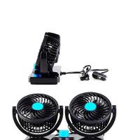 Ventilador Automotivo Duplo Rotativo Ajustavel Veicular Carro Van E Onibus 12v - 2