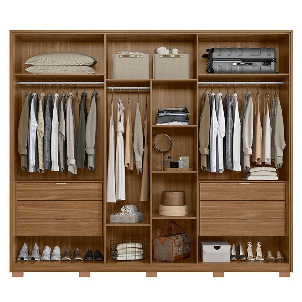 Guarda Roupa Casal Atrice 6 Portas Amêndola Touch Com Pés - Demartêz Amêndola Touch - 3