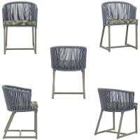 Mesa E 6 Cadeiras De Jantar Noronha Fendi E5 Trama Original Prata - 5