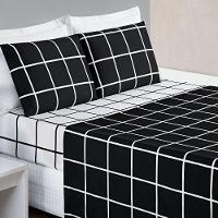 Jogo De Lençol Casal Micropercal 200 Fios Dustin 4 Peças Preto - 1