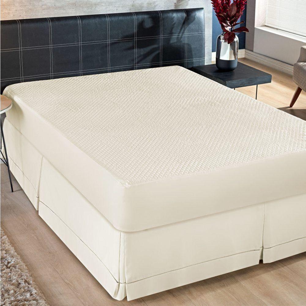 Saia Para Cama Box King Ponto Palito Palha - 2