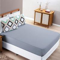 Jogo De Lençol Queen Quality Malha 100% Algodão 3 Peças Cor Harmony Cinza - 1