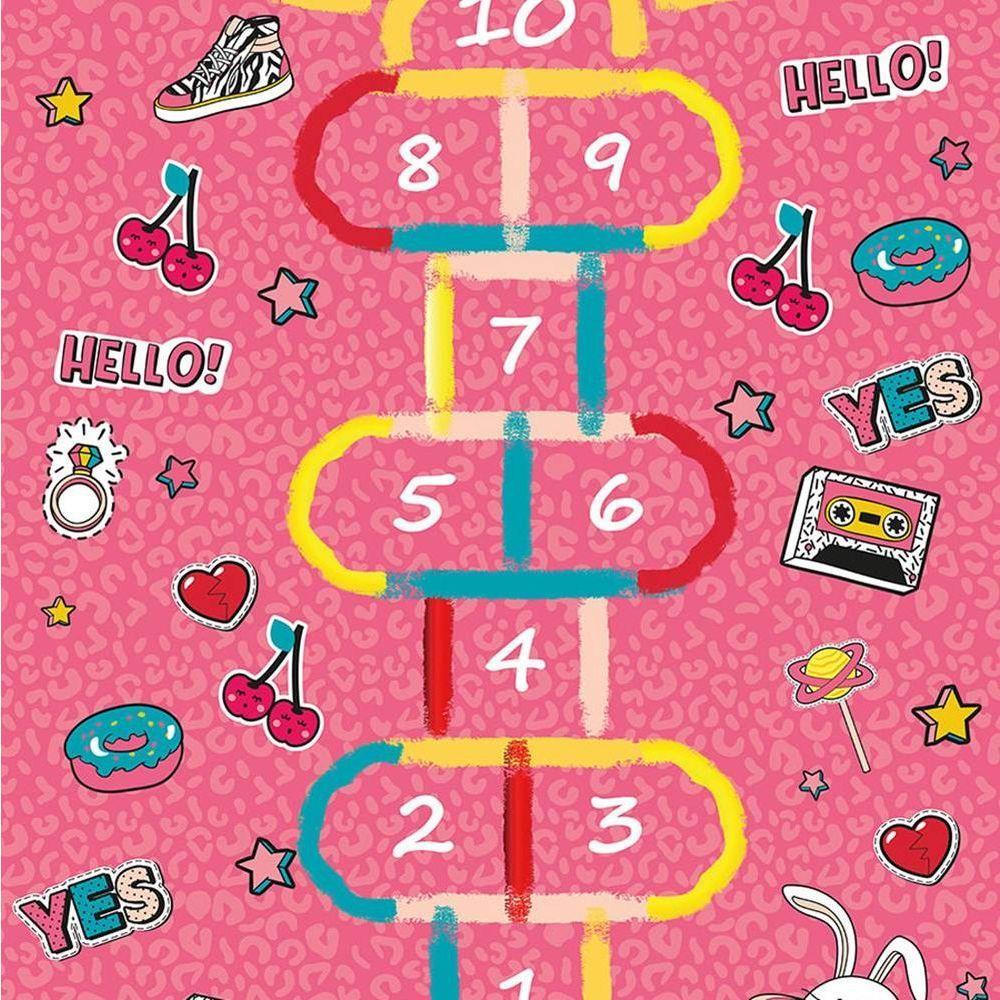 Tapete Kids Divertido 95cm X 1,30m Antiderrapante Amarelinha - 2