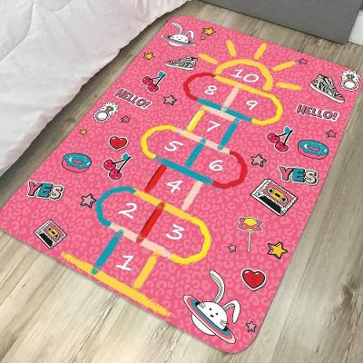 Tapete Kids Divertido 95cm X 1,30m Antiderrapante Amarelinha
